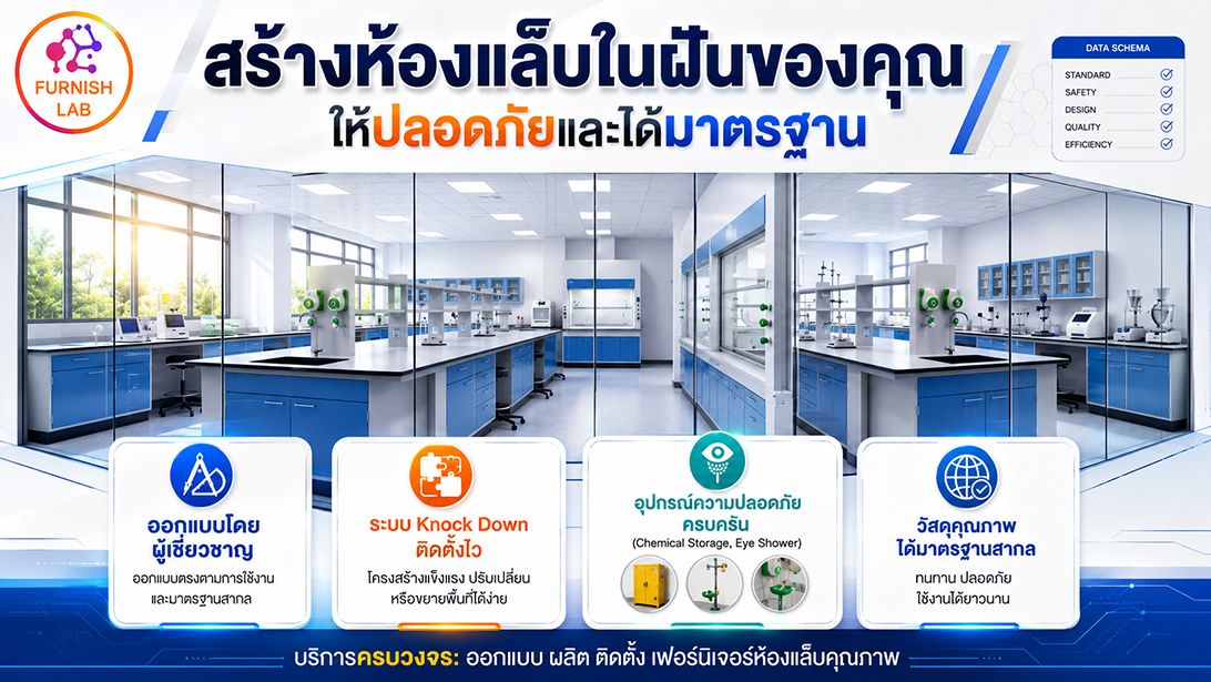 สินค้า มาตรฐานห้องปฏิบัติการ ออกแบบครบวงจร มาตรฐานISO รับผลิตตามความต้องการเฟอร์นิเจอร์ห้องแล็บ จำหน่าย